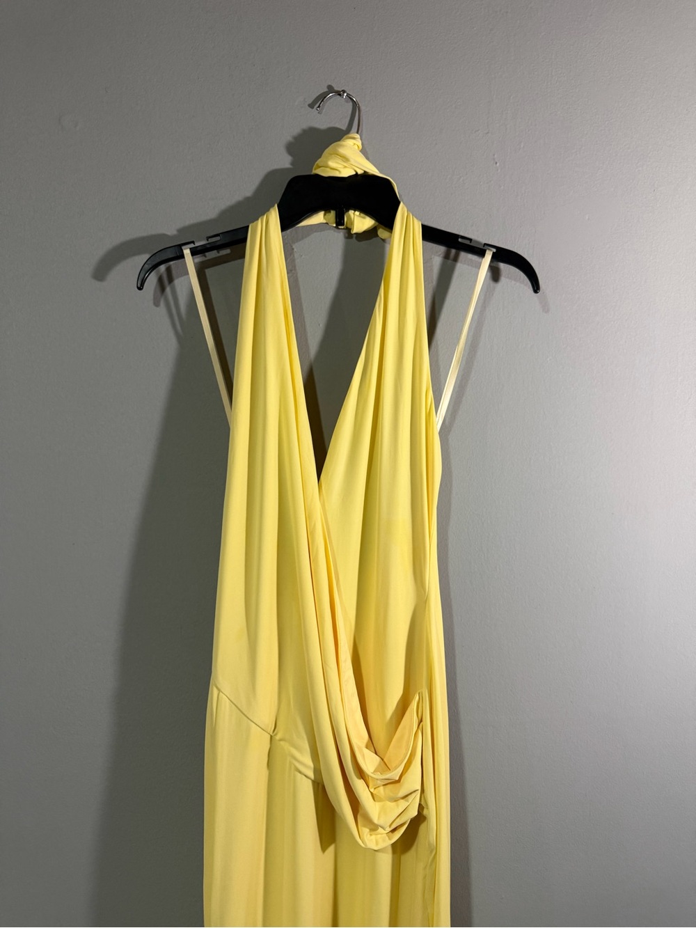 Hello Molly Lemon Yellow Backless Halter Maxi Dress